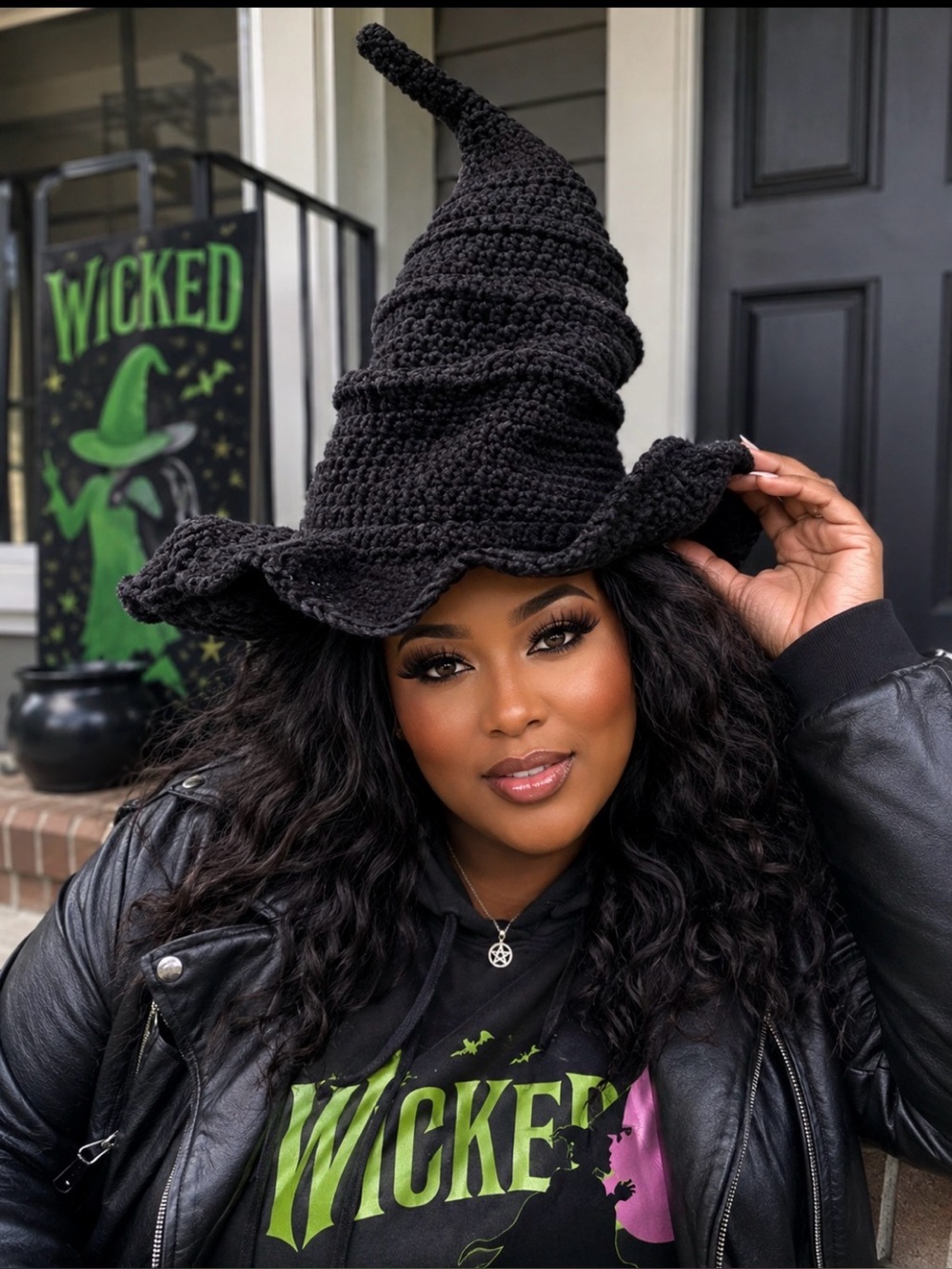 wicked Elphaba Black or any color Crocheted Witch Hat